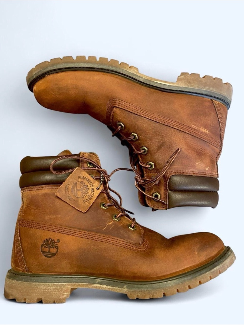 Timberland 6” Waterville Brown Nubuck Leather boot Womens 10 excellent condition